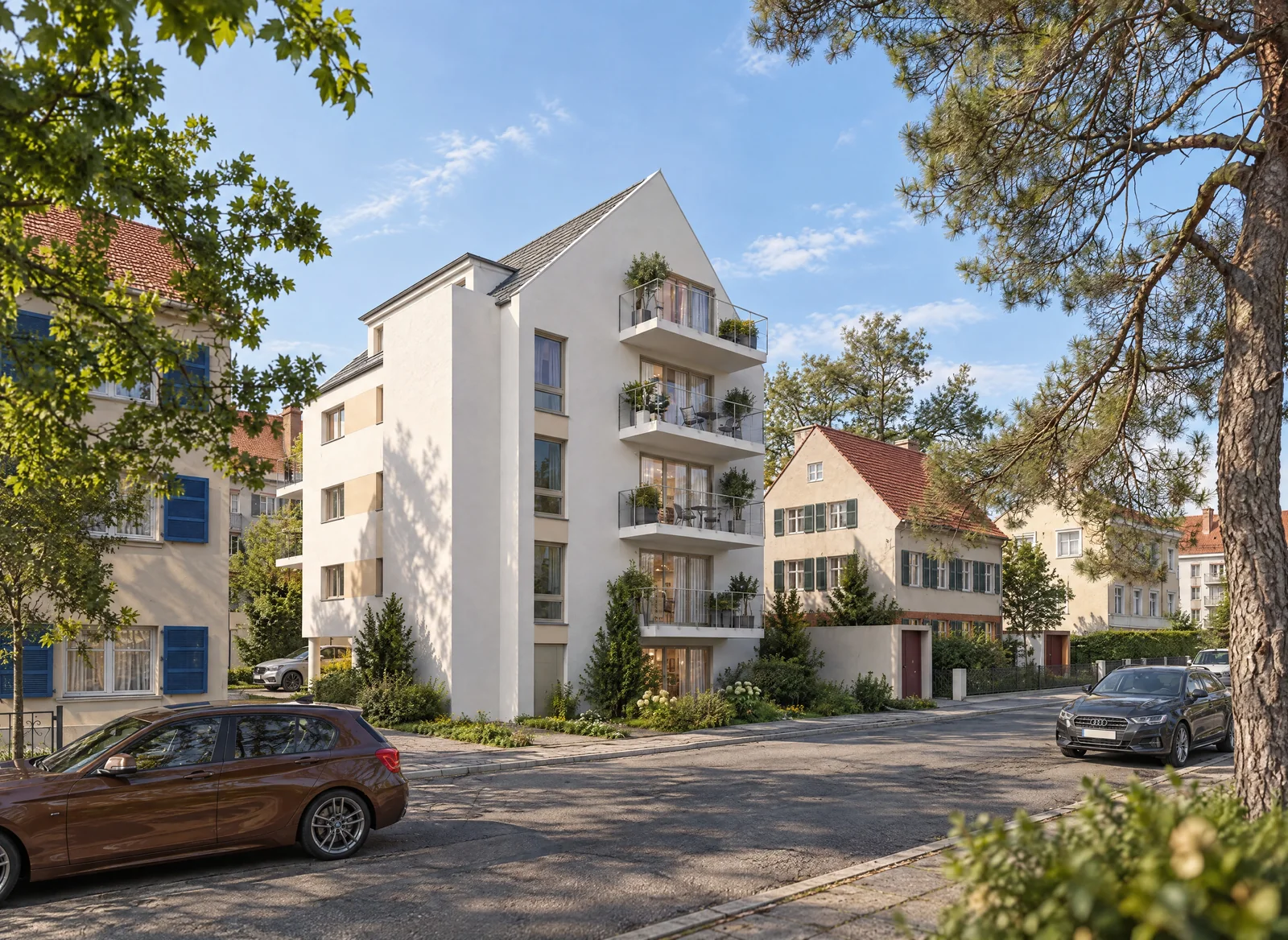 Strassenansicht, Balkonseite