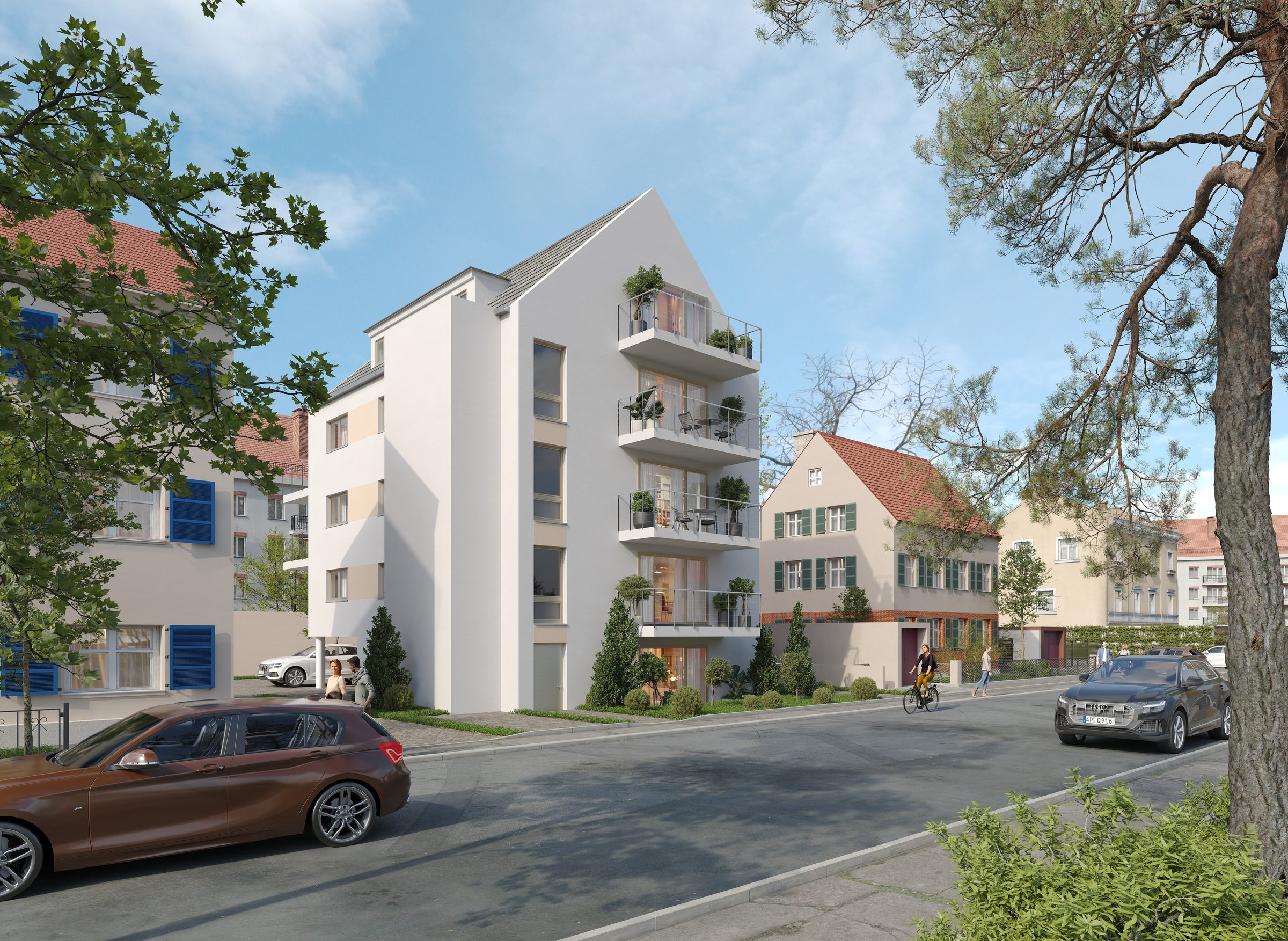 Strassenansicht, Balkonseite